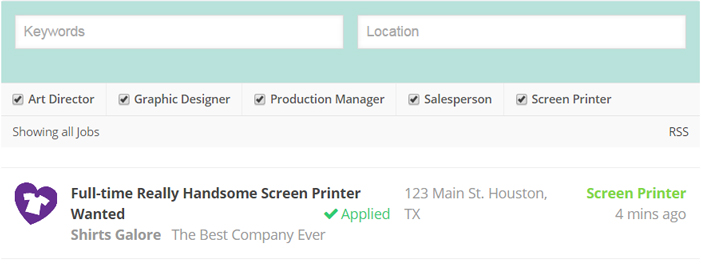 Screen Printing Job Listings
